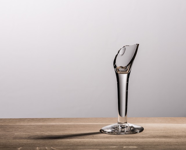 A broken wine glass